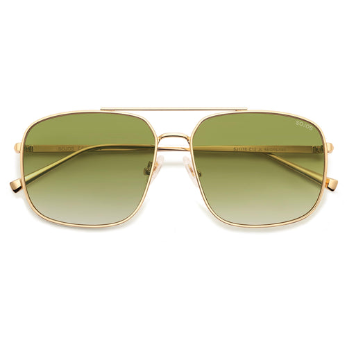 SOJOS Trendy Square Aviator Sunglasses for Women Men, Gold Frame Light Tint Gradient Shades SJ1176