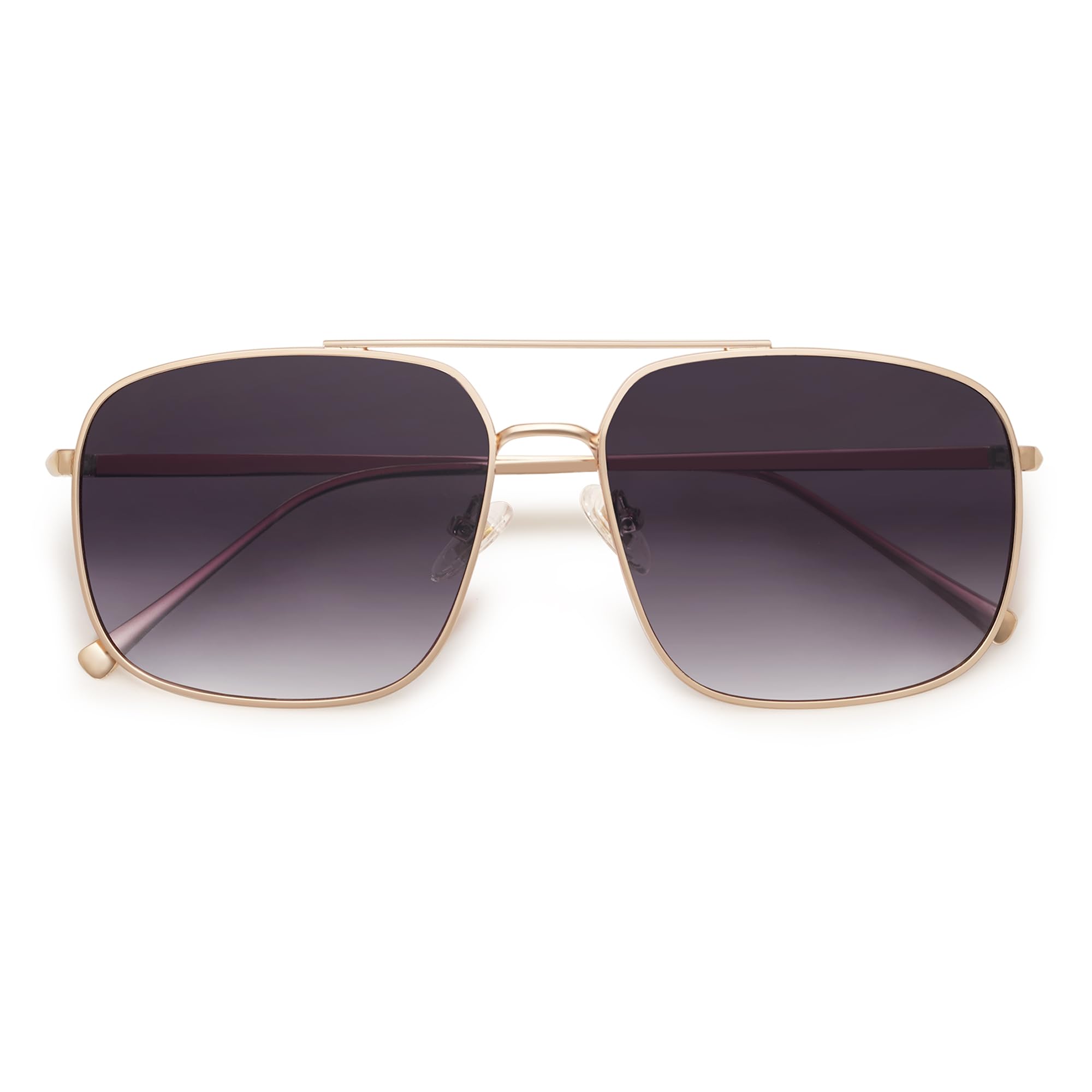 SOJOS Trendy Square Aviator Sunglasses for Women Men, Gold Frame Light Tint Gradient Shades SJ1176